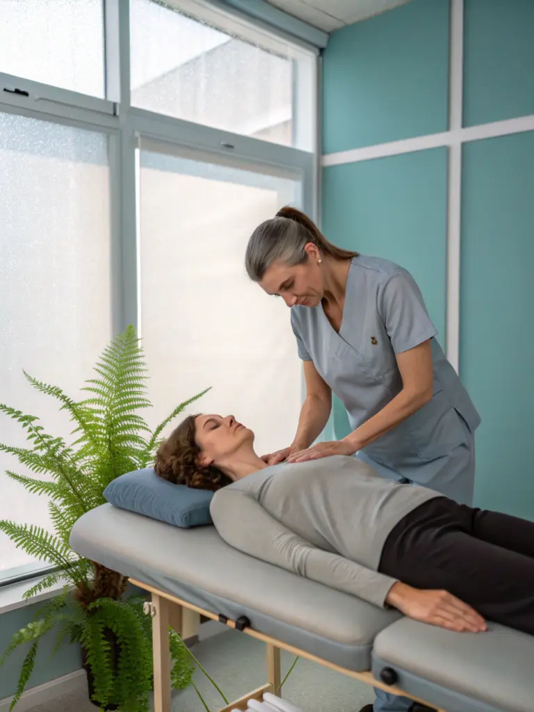 Chiropractor in Limassol during a hands-on adjustment