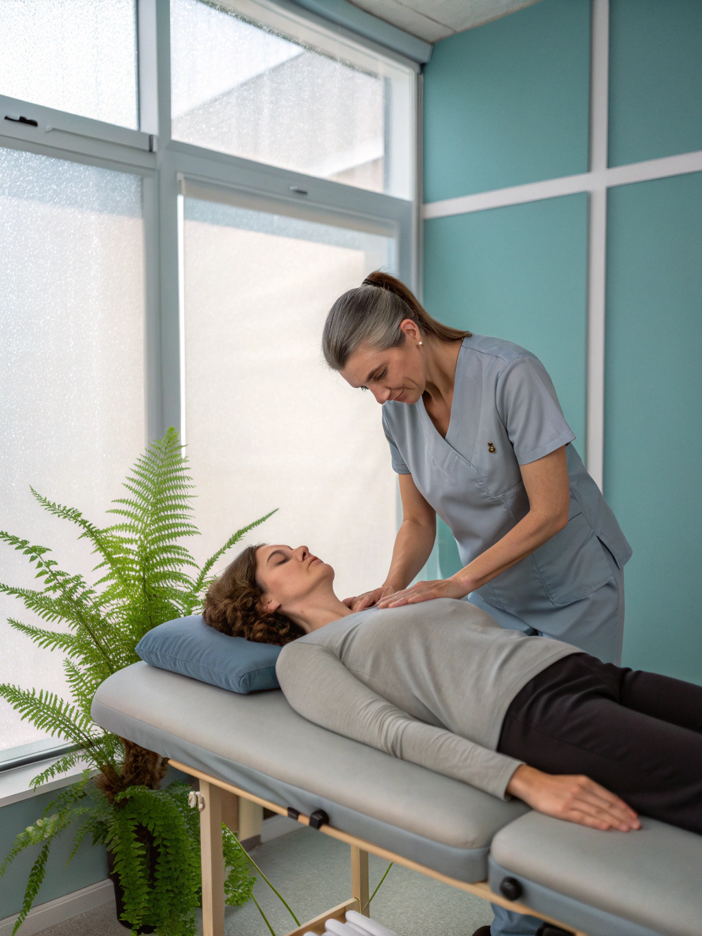 Artistic high-shutter-speed photo of a practitioner's hands performing a treatment